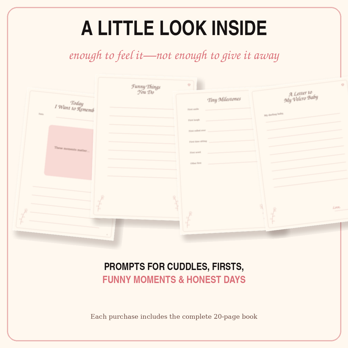 A partial look inside The Velcro Baby Memories Book