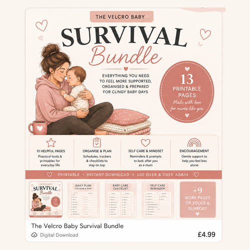 Velcro Baby Survival Bundle 13-page digital printable cover